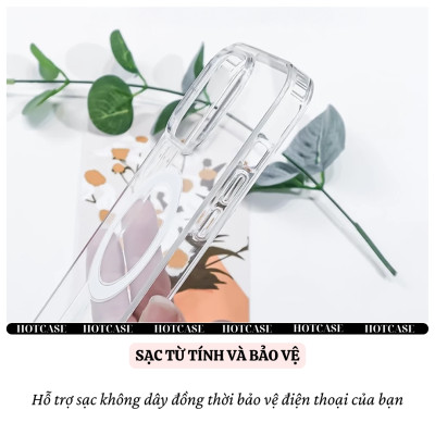 ốp lưng chống sốc sạc từ tính nam châm trong suốt cho iPhone 17 Pro Max / 17 Air / iP 17 Pro / 17 hiệu HOTCASE Magnetic N52 - Chống sốc 2m, túi khí ẩn 4 góc, chống va đập, độ trong full HD - Hàng nhập khẩu