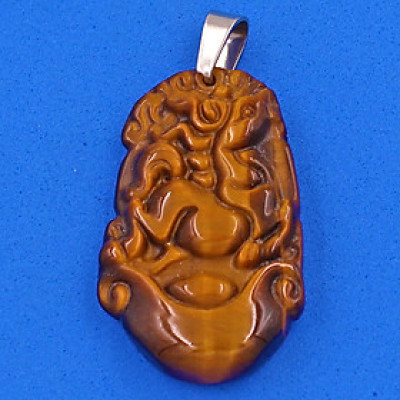  Mặt dây chuyền tuổi Ngọ đá mắt hổ 3.6cm - Mặt size nhỏ