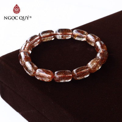 Vòng tay lu thống đá thạch anh tóc đỏ mệnh hỏa, thổ - Ngọc Quý Gemstones