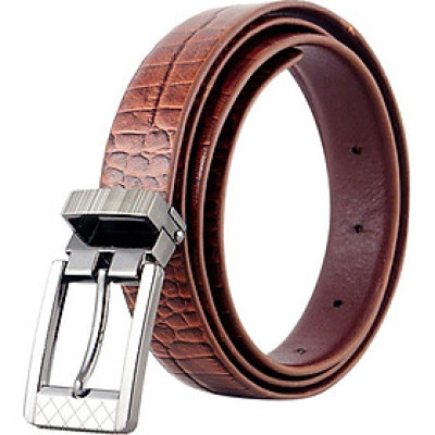 Thắt Lưng Nữ Da Thật Vân Cá Sấu Huy Hoàng HT5122 - Nâu