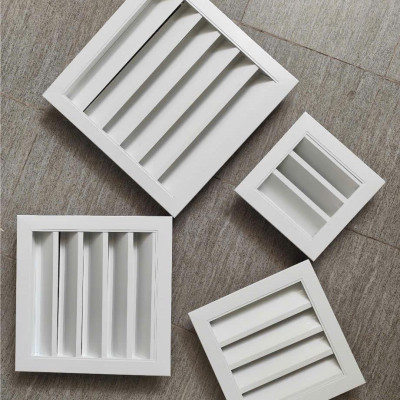 Miệng gió louver nan Z 250x250mm kèm lưới chắn côn trùng tránh hắt mưa