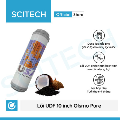 Bộ lõi số 1,2,3 Olsmo Pure 10 inch by Scitech (Lõi PP-UDF-CTO) - Dùng cho máy lọc nước RO, bộ lọc thô - Hàng chính hãng