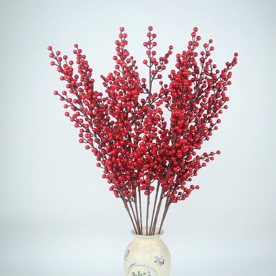 Cành đào đông đỏ giả - Size từ 70cm đến 90cm - Cây giả, hoa lụa Decor trang trí nhà cửa