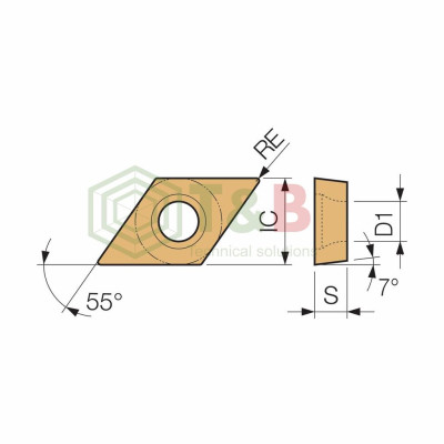 Mảnh dao tiện lỗ phủ Cermet phủ PVD Hãng Kyocera Model DCGT11T302ER-U PV720