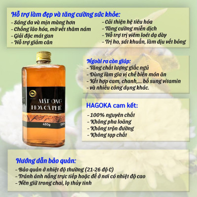 Mật ong hoa cà phê nguyên chất loại 450g chai nhựa