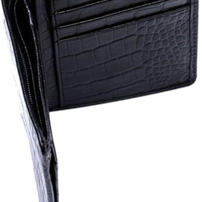 Ví Nam Vân Cá Sấu Kiểu Đứng Huy Hoàng HT2120 (12.5 x 10 cm) - Đen