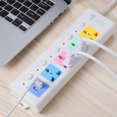 Ổ cắm điện B40 đa năng cao cấp chống giật 2 cổng cắm USB công suất 2500W có chốt an toàn dây dài 1.8m - Hàng chính hãng