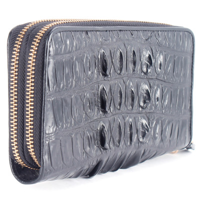  Bóp nữ da cá sấu Huy Hoàng 2 khóa gai màu vàng bò, đen, nâu đỏ, nâu đất HT3208-09-10-16