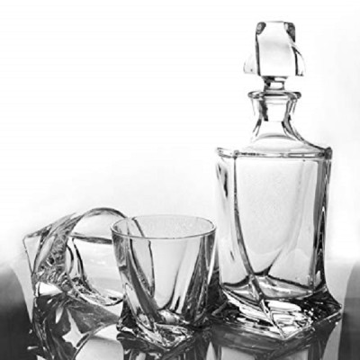 Bộ Chai Cốc Pha Lê Crystalite Bohemia Quadro (Set 1 + 6 pcs) 