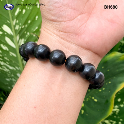 Vòng phong thủy gỗ Mun Sừng đen bóng (đủ Size) dành cho người có địa vị, thăng tiến trong công việc (BH680)