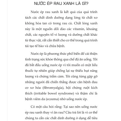 Nước Ép Tươi Xanh Thải Độc Chữa Lành