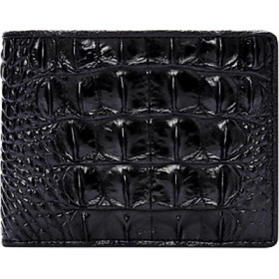 Ví Nam Da Cá Sấu Gai Lưng Huy Hoàng HT2210 (12.5 x 10 cm) - Đen