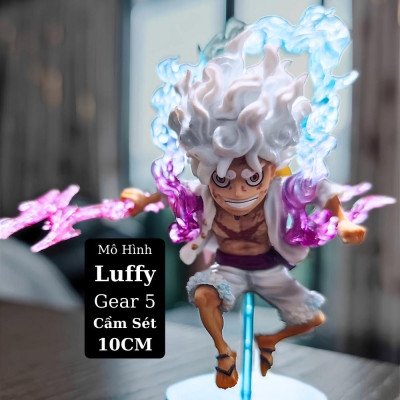 Mô Hình Luffy Gear 5 Cầm Sét 10Cm Mô hình One Piece Cao Cấp, Figure Mô Hình Anmie One Piece Luffy Vua Hải Tặc