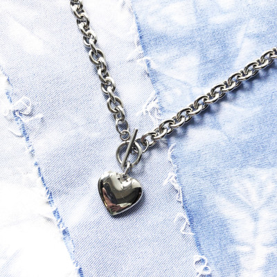 Dây chuyền nam nữ trái tim sáng bóng không gỉ