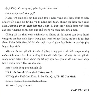 Phương Pháp Giải Bài Tập Toán 8 (Dùng Kèm SGK Kết Nối Tri Thức với Cuộc Sống) (HA)