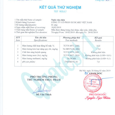 Nước rửa chén hữu cơ Bồ hòn Ecocare tinh dầu Quế 4000ml