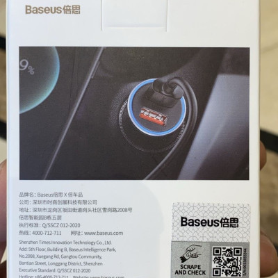 Tẩu sạc nhanh Oto 40w Baseus 2 cổng CCJD-A0G-Hàng Chính Hãng