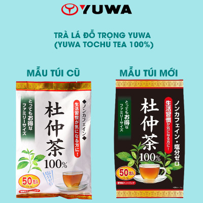 Trà Lá Đỗ Trọng Yuwa 100% Lá Đỗ Trọng (gói 50 túi lọc) Giảm Stress, Chống Lão Hóa , Hỗ Trợ Giảm Cân, Tốt Cho Tim Mạch(Mẫu mới)