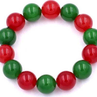 Vòng chuỗi đeo tay đá thạch anh xanh đỏ 14 ly - Chuỗi hạt đeo tay đá phong thủy