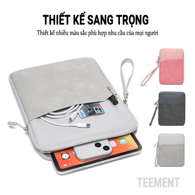 Túi Chống Sốc Đựng Ipad Teement, Máy Tính Bảng 2 Ngăn Kèm Khe Cắm Bút, Có Quai Xách Nhiều Size 8in, 9.7in, 10.2in, 10.5in, 11in - Hàng Chính Hãng