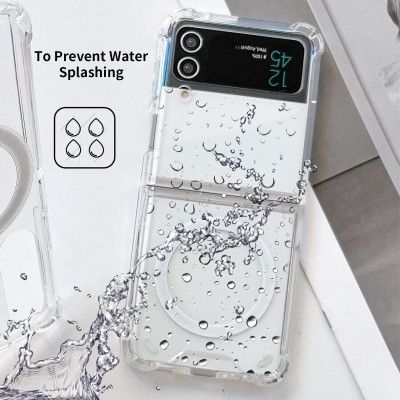 Ốp lưng chống sốc trong suốt hỗ trợ sạc Maqsafe cho Samsung Galaxy Z Flip 3 hiệu Likgus Maqsafe Magetic Case siêu mỏng 1.5mm, độ trong tuyệt đối, chống trầy xước, chống ố vàng, tản nhiệt tốt - hàng nhập khẩu