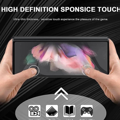 Miếng dán kính cường lực màn hình trước cho Samsung Galaxy Z Fold 6 / Z Fold 7 full 9D hiệu Kuzoom Protective Glass - mỏng 0.3mm, vát cạnh 2.5D, độ cứng 9H, viền cứng mỏng chống vỡ cạnh - Hàng nhập khẩu