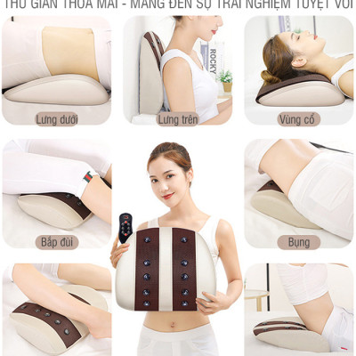 Máy (đệm) massage lưng cổ vai gáy đa năng YIJIA YJ-M3 - Rung, nóng và túi khí nâng giãn cột sống lưng và cổ