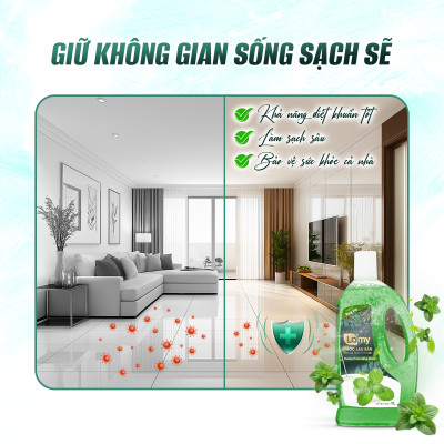 Thùng 04 Chai Nước Lau Sàn Giúp Làm Sạch Mọi Bề Mặt Kháng Khuẩn Xua Đuổi Côn Trùng Chai 1L