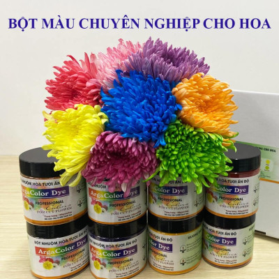 Thuốc Bột Nhuộm Hoa Tươi  màu thực phẩm Ấn Độ (Combo 3 hộp tùy màu) giúp đổi màu hoa cắt cành (1 hủ pha 12L nước màu)