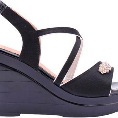 Giày Nữ Đế Xuồng Huy Hoàng HT7066 - Đen