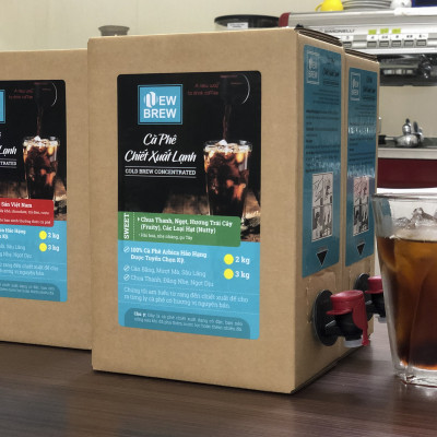 Cà phê chiết xuất lạnh New Brew, Cold Brew, pha sẵn NewBrew BOLD, hộp 2 Kg