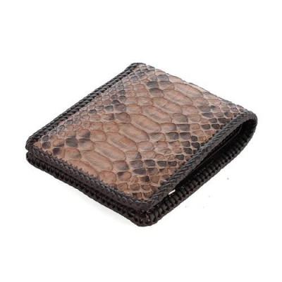 Bóp nam Huy Hoàng da trăn đan viền màu nâu hồng HP2315