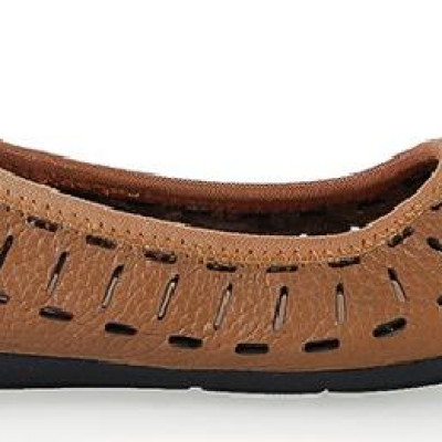 Giày nữ hoa văn Huy Hoàng da bò màu da HT7950