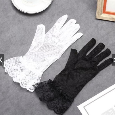 Găng tay lưới nơ chìm ren cổ tay bèo mẫu găng tay cưới cô dâu mới 2022 Giangpkc màu đen