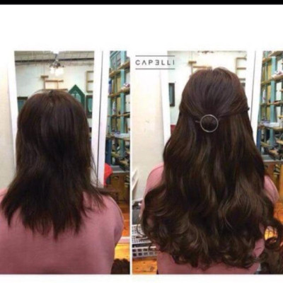  Tóc giả kẹp nữa đầu kẹp phím   kẹp phím nữa đầu dợn sóng lững- hình thật