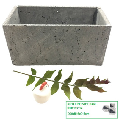 Chậu đá ong xám dài 30xR15xC15cm trồng cây ốp tường đá, chậu treo tường trồng cây cảnh đẹp, chậu trồng cây treo tường bằng đá, Chậu hoa đá ong xám