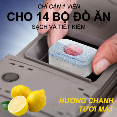 Túi 94 viên rửa chén Finish All In 1 Max Dishwasher Tablets Lemon Sparkle QT04585 - hương chanh