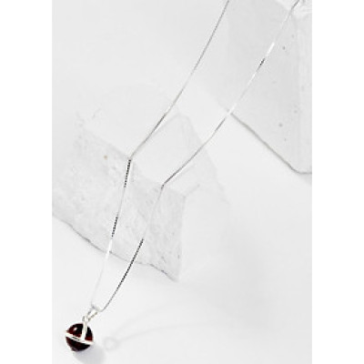 Mặt Dây Chuyền Phong Thủy Đá Mắt Hổ Nâu Đỏ 1 Hạt Tặng Dây Chuyền Bạc (8mm) Mệnh Hỏa, Thổ Ngọc Quý Gemstones