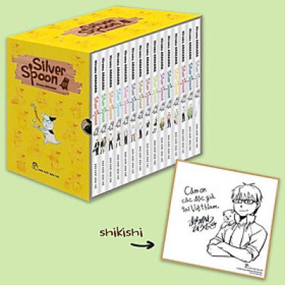 Sách - Boxset Manga - Silver Spoon: Tập 1 - 15 (Hộp 15 Cuốn) - Tặng Kèm Shikishi Có In Chữ Viết Độc Quyền Của Tác Giả Dành Cho Độc Giả Việt Nam