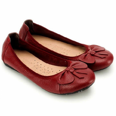 Giày nữ búp bê da bò Huy Hoàng màu đỏ đô, cam, tím HC7909-10-11