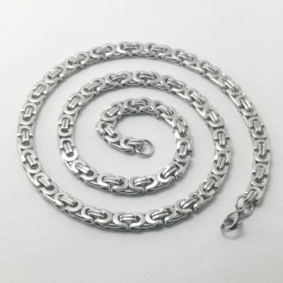 Dây chuyền nam titan thép không gỉ inox cao cấp đẹp sang trọng ziczac dẹp trangsucpt cỡ 8mm PTDCNA23