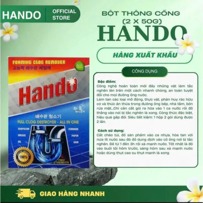 Bột thông tắc cống đường ống nước thải xuất khẩu Hando 100Gr