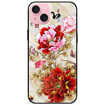 Ốp lưng dành cho Iphone 15 - Iphone 15 Plus - Iphone 15 Pro - Iphone 15 Pro Max - Mẫu Đơn Đỏ Hồng - Hàng Chính Hãng