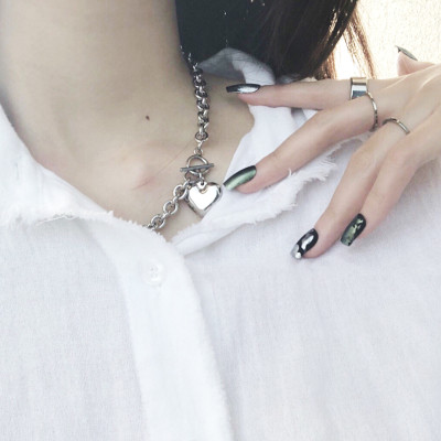 Dây chuyền nam nữ trái tim sáng bóng không gỉ