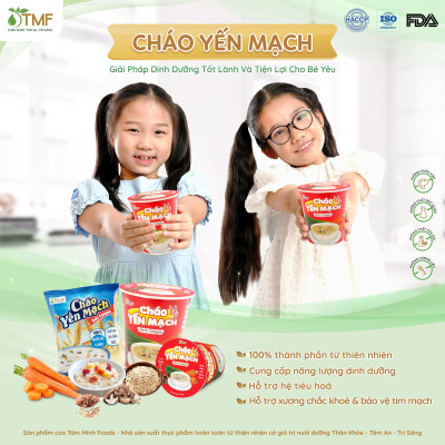 Cháo yến mạch gạo lứt ly TÂM MINH FOODS dinh dưỡng ăn liền tiện lợi