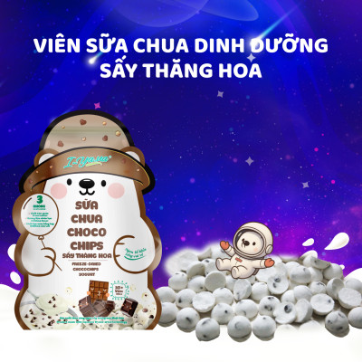 [Mua 2 tặng 1 Móc Khóa Gấu] Sữa Chua Sấy Thăng Hoa IYaua Gấu Hạt Nút Vị CHOCO CHIPS Túi 16G