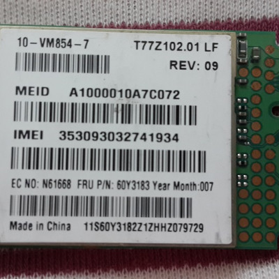 Card wwan 3G Lenovo Gobi 2000 dùng cho laptop Lenovo Thinkpad X201, T410, T410s, T510, W510, L412, L512