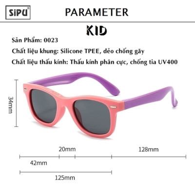 [Kèm Video] Mắt Kính Trẻ Em SiPU Chính Hãng Cao Cấp MK26 Hồng Tím Chống UV400 + Chống gãy - Bé Trai Bé Gái (Kèm Hộp Ô Tô)