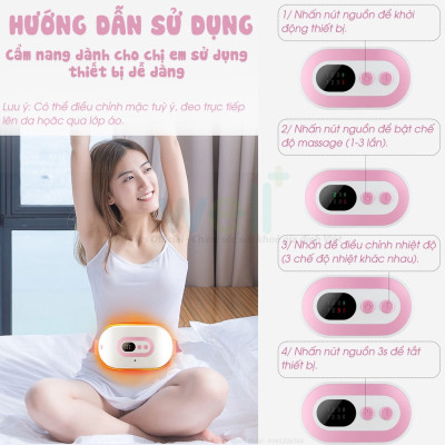 Đai hỗ trợ Giảm Béo, Giảm Đau Kinh Nguyệt, Sưởi Ấm Bụng, Massage, SUPER BELT Rung, Nóng Và Xung Điện EMS, Công Nghệ Nhật Bản 