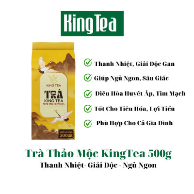 Trà Thảo Mộc Kingtea 200g Tốt Cho Người  Đau Dạ Dày, Ổn Định Huyết Áp, Hạ Men Gan , Mỡ Máu Và Ngăn Ngừa Ung Thư Giúp Ngủ Ngon